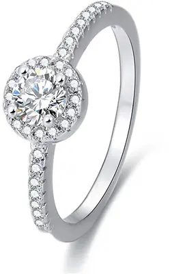 Beneto Silver ring with crystals AGG194 - Circuit: 50 mm