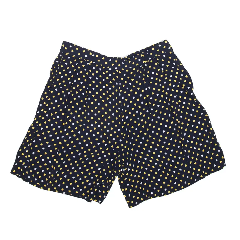 Casual Shorts Blue Relaxed Viscose Polka Dot Womens S W30