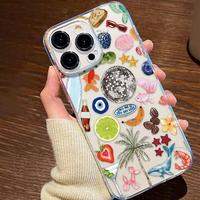 Fashionable TPU Phone Case, Decorative Cellphone Protector Cover, Phone Accessories Compatible with iPhone 11 12 13 14 15 16 ...