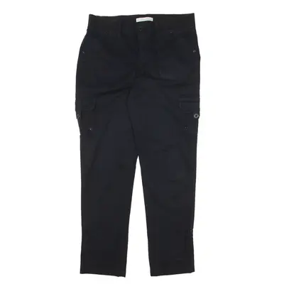 GLORIA VANDERBILT Cargo Y2K Trousers Black Regular Tapered Womens W32 L30