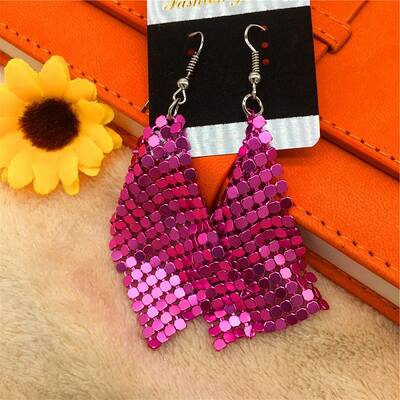 Sparkle Alloy Sequins Dangle Earrings for Women