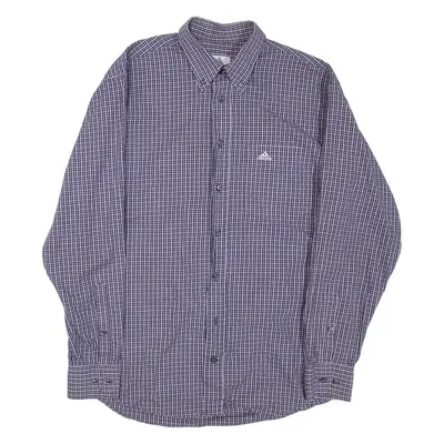 ADIDAS Mens Shirt Purple Check Long Sleeve L