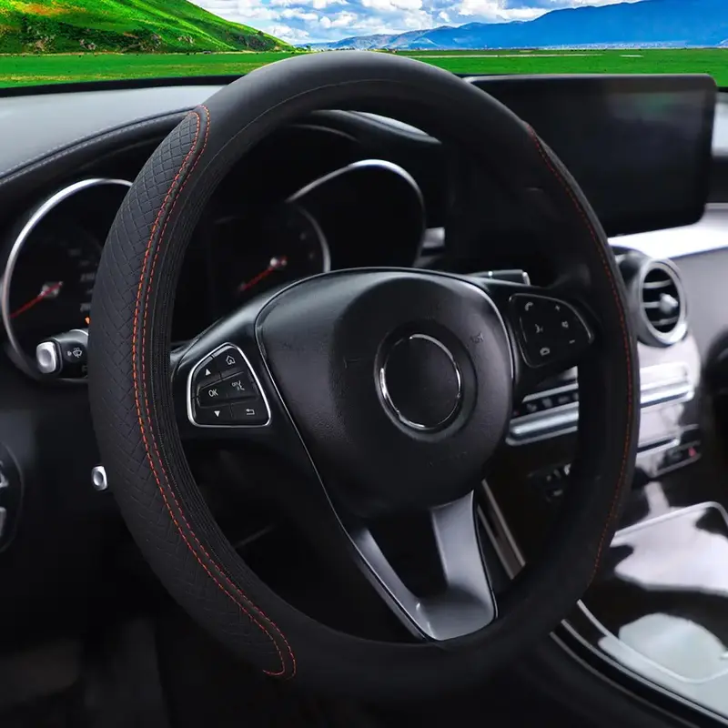 Car Steering Wheel Cover, Universal Non-slip Protector Cover for 14.5-15 Inch Steering Wheel, Waterproof Steering Wheel Cover...