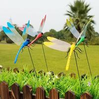 4PCS  Dragonfly Clip,3D Dragonfly Garden Stakes Decor,Fly Deterrent, Dragonfly Humming Bird Stakes,Deer and Horse Fly Deterre...