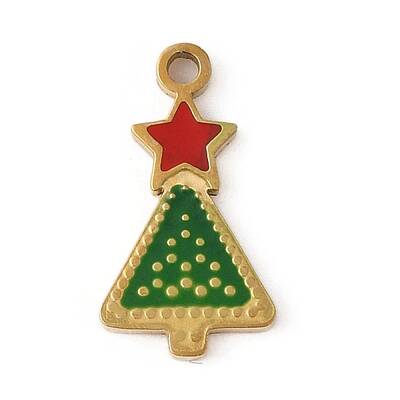 Christmas Theme Ion Plating(IP) 304 Stainless Steel Enamel Charms