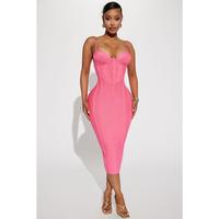 Victoria Bandage Midi Dress - Pink