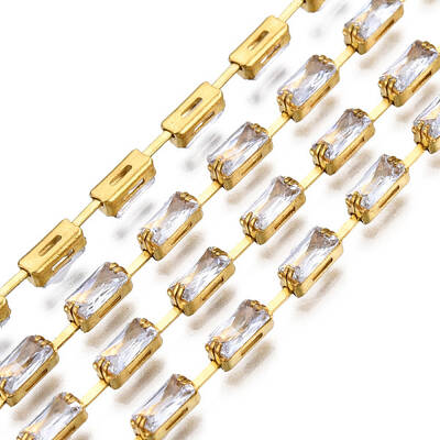 Rectangle Cubic Zirconia Strass Chains