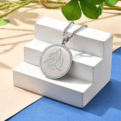 304 Stainless Steel Rhinestone Pendant Necklaces for Women