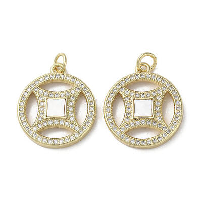 Brass Micro Pave Cubic Zirconia Pendants