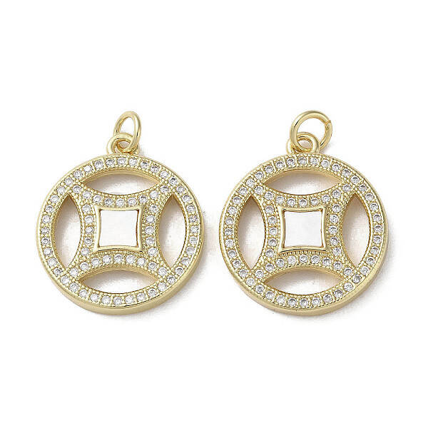 Brass Micro Pave Cubic Zirconia Pendants