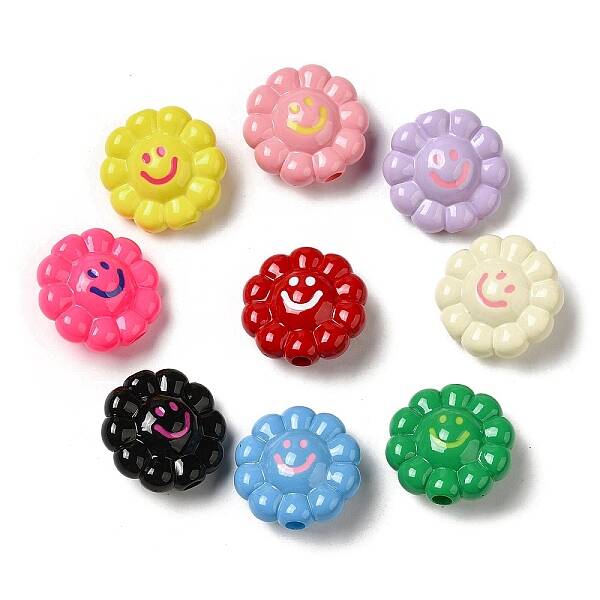 Baking Paint Opaque Acrylic European Beads