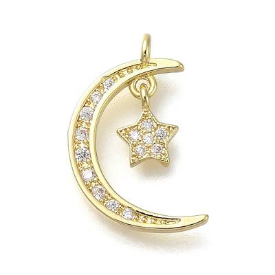 Rack Plating Brass Micro Pave  Cubic Zirconia Pendants