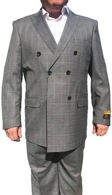 Men Charcoal Classic Fit Suit - Pleated Pants - Athletic Fit Suits - Executive Cut Suit