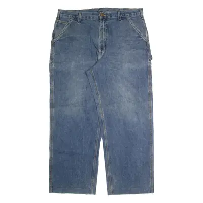 CARHARTT Dungaree Fit Mens Jeans Blue Relaxed Straight Stone Wash W38 L29