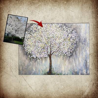 Huge Wall Art Abstract Tree Oil Painting On Canvas Framed Wall Art Modern Painting Colorful Tree Original Artwork Contemporar...