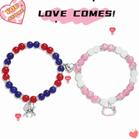 2pcs Couples Bracelets For Women Men, Matching Bracelets For Couples, Matching Heart Bracelets For Boyfriend Girlfriend Best ...