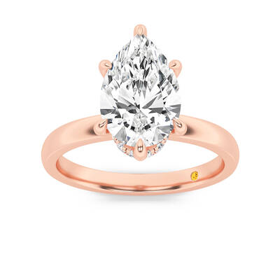 Laura Secret Halo Pear Shape Lab Grown Diamond Engagement Ring | 10K Rose Gold 3 3/5 CT. TW.