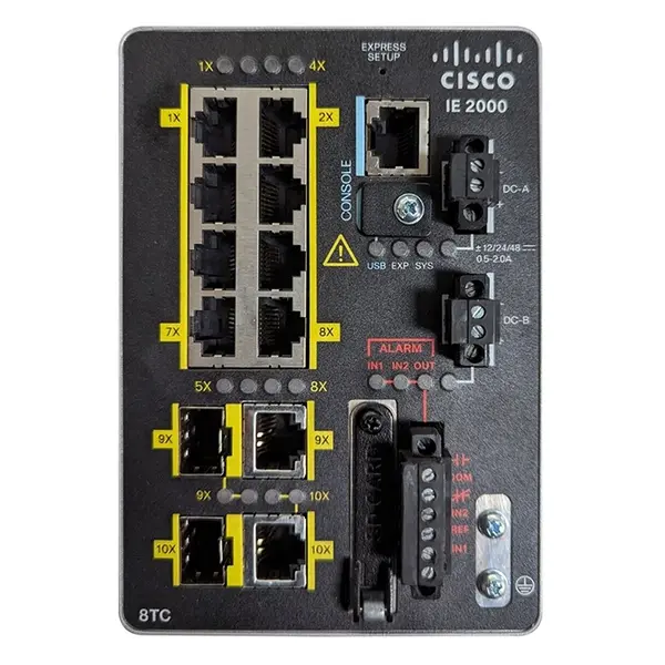 Cisco IE-2000-8TC-L-RF | Industrial Ethernet IE 2000 Series 8 x FE Ports 10/100BAse-TX + 2 x FE Combo SFP Ports Layer 2 Manag...