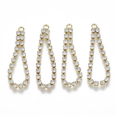 Brass Rhinestone Cup Chain Pendants