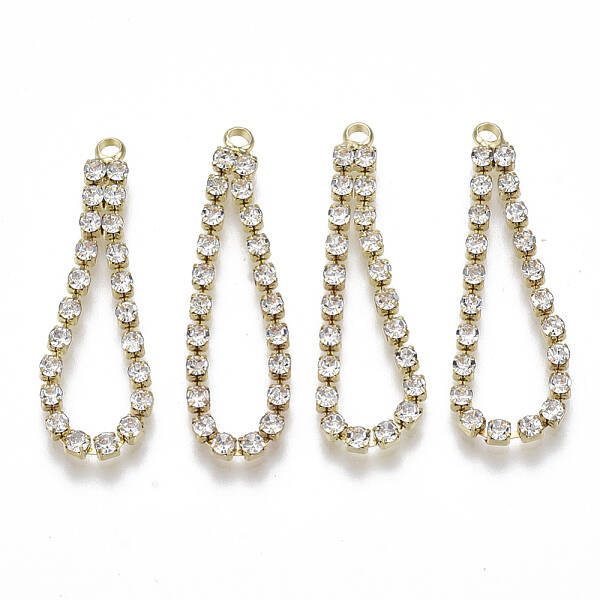 Brass Rhinestone Cup Chain Pendants