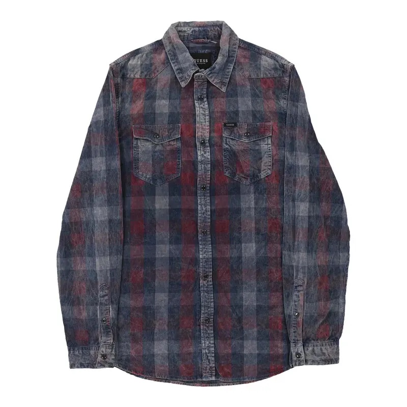 Guess Checked Cord Shirt - Small Multicoloured Cotton