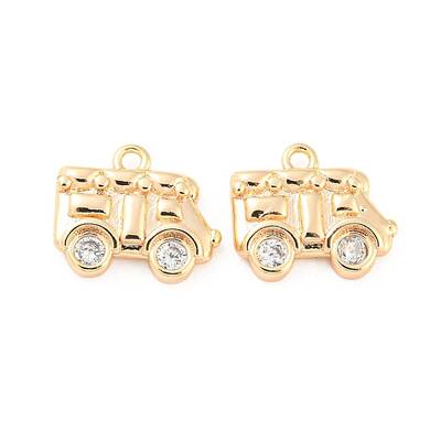 Brass Micro Pave Cubic Zirconia Pendants