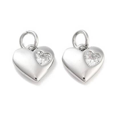 Brass Micro Pave Cubic Zirconia Charms