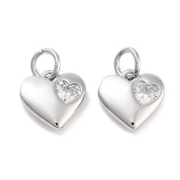 Brass Micro Pave Cubic Zirconia Charms