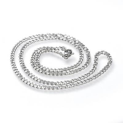 Non-Tarnish 201 Stainless Steel Curb Chain Necklace