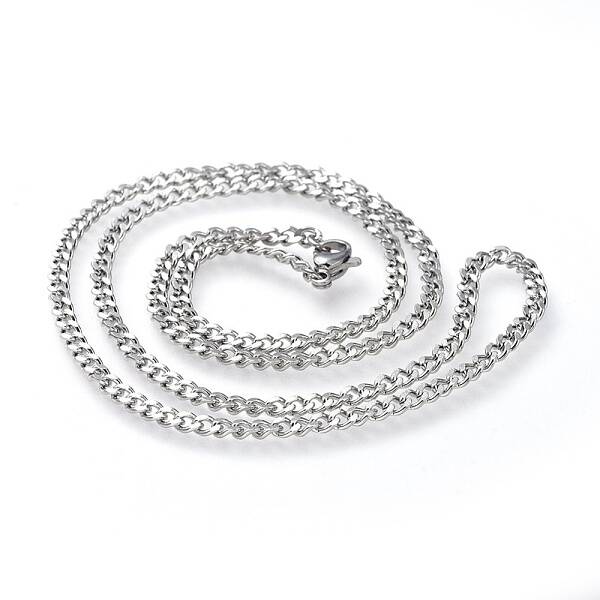 Non-Tarnish 201 Stainless Steel Curb Chain Necklace