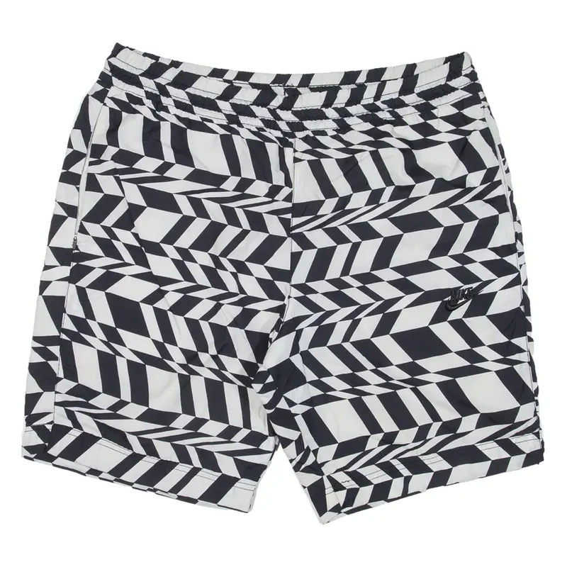 NIKE Mens Casual Shorts White Relaxed Animal Print L W36