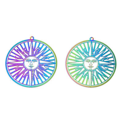 Ion Plating(IP) 201 Stainless Steel Filigree Big Pendants