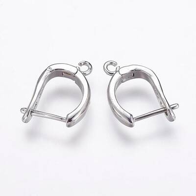 Brass Hoop Earring Findings with Latch Back Closure