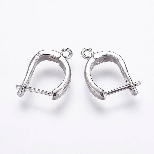 Brass Hoop Earring Findings with Latch Back Closure