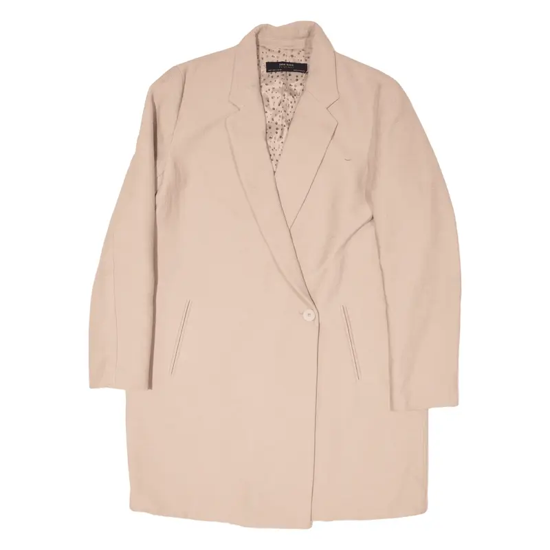 ZARA Basic Overcoat Coat Pink Womens S