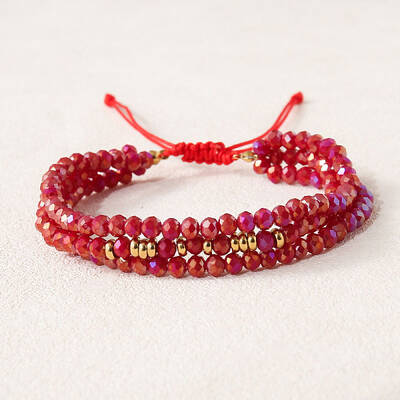 Bohemian Style Glass Beaded Braided Bead Bracelets