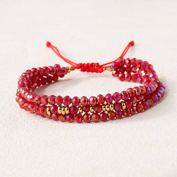 Bohemian Style Glass Beaded Braided Bead Bracelets