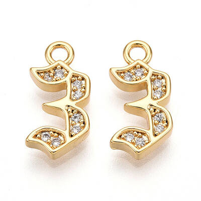 Brass Micro Pave Cubic Zirconia Charms