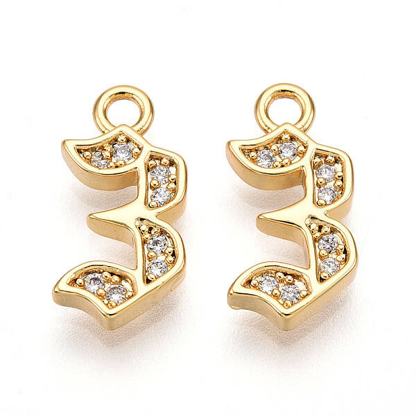 Brass Micro Pave Cubic Zirconia Charms