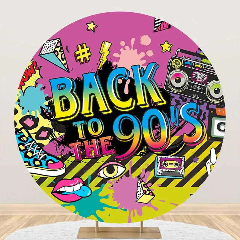 Back To The 90s Funny Disco Musical Party Backdrop - Aperturee