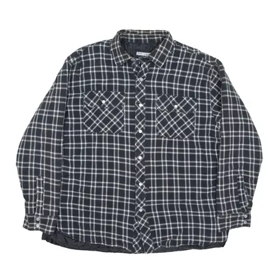 AGGRESSOR Insulated Lumberjack Flannel Jacket Black Check Mens XL