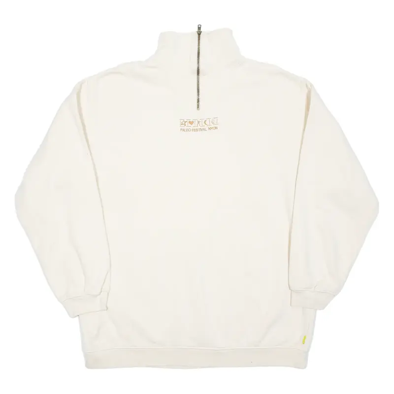 SWITCHER Womens Sweatshirt Beige 1/4 Zip XL