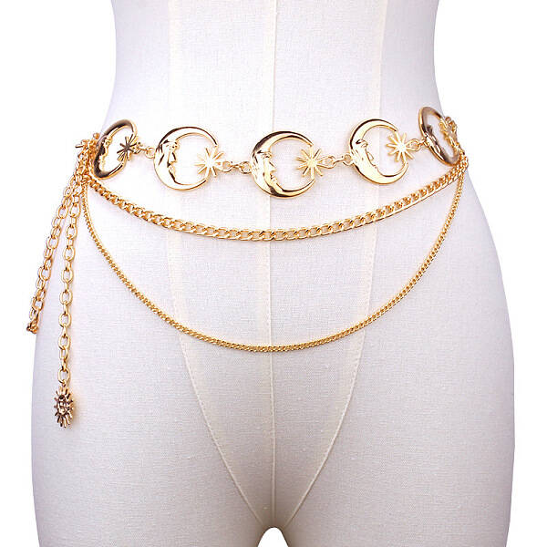 Alloy Moon 3-Layer Waist Chain Belts