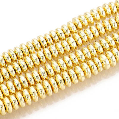Electroplate Non-magnetic Synthetic Hematite Bead Strands