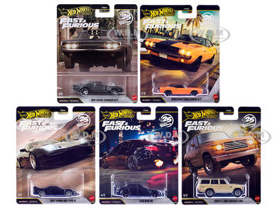 Fast & Furious 25th Anniversary 2026 5 piece Set Q Diecast Model Cars by Hot Wheels
