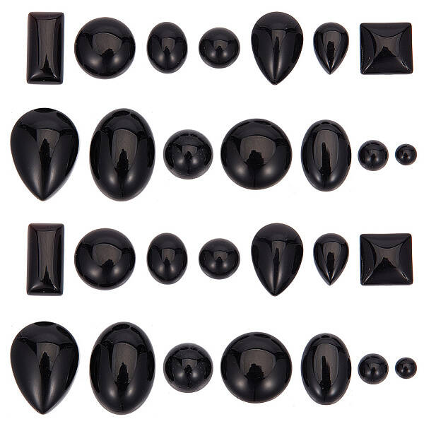 28Pcs 14 Styles Natural & Synthetic Mixed Gemstone Cabochons