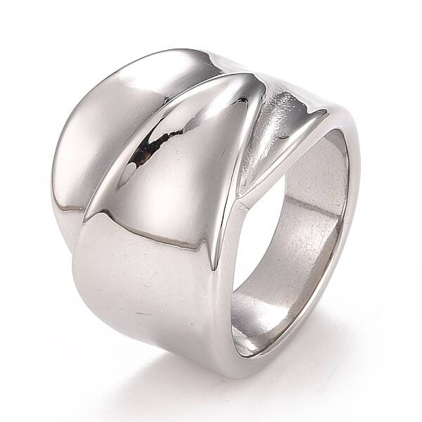 Non-Tarnish 304 Stainless Steel Textured Chunky Ring for Men Women