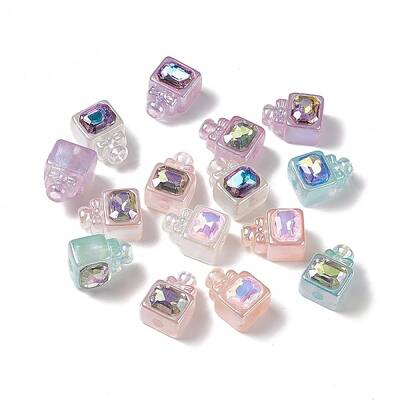 UV Plating Rainbow Iridescent Acrylic Beads