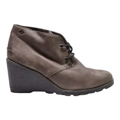 SPERRY Ankle Boots Brown Leather Womens UK 6.5