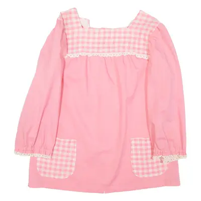 Womens Top Pink Long Sleeve Gingham L